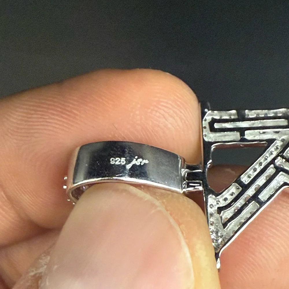 925 Sterling Silver later 'K' Pendant - Picture 9 of 9